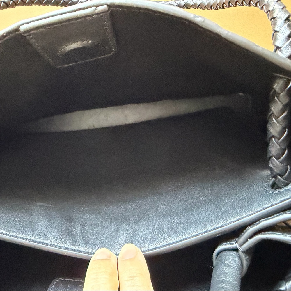 Quince Italian Leather Handwoven Satchel in black - Picture 12 of 16